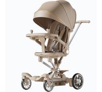 Smart Electric Baby Stroller with Cradle Mode, Remote Control, Drifting Wheels, Bluetooth Early Education, Adjustable Seat - Lightweight Pushchair for 0-4 Years (Brown)