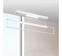 Smart Electric Ceiling Clothes Drying RackSpaceSaving WallMounted Garment Rail with LED Lighting for Balcony & BathroomWhite Houre Clothes Rail Rac
