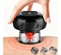 Smart Electric Cupping Massager,Cupping Machine & Cupping Therapy Set,12-Level Heating Suction Gua Sha Tool with LCD Display,Rechargeable Portable Home Therapy Device for Back Shoulders Legs (Black)