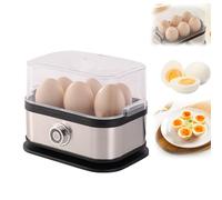 Smart Electric Egg Cooker 3 in 1 with Auto Shut-Off | Egg Boiler, Poacher Maker for 6 Soft/Medium/Hard Boiled Eggs | Includes Measuring Cup, Easy Clean Stainless Steel Steamer