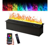 Smart Electric Fireplace with 3D Water Vapor Flames, Remote & App Control, Recessed Steam Humidifier for Home Ambiance & Moisture, Ideal for Cozy Living Spaces