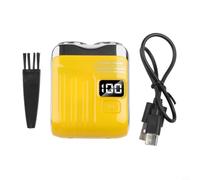 Smart Electric for Mini Shaver Dual Ring Floating Mesh Digital Display Rechargeable with Type-c Fast Charging for Men and Women Travel Grooming Kit Compact Size for Beard and Leg Shaving(Yellow)