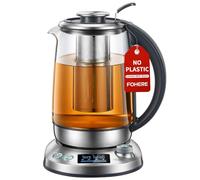 Smart Electric Kettle with 9 Temperature Presets, 1.7L Variable Temperature Glass Kettle with Removable Tea Infuser, 2200W, 2-Hour Keep Warm, Auto Shut-Off, Boil-Dry Protection, BPA-Free, Silver