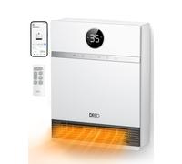 Dreo Smart Electric Wall Heater, 28dB Silent Ceramic Space Heaters for Home, Low Energy, 30° Oscillation, Adjustable Thermostat, 24H Timer, IP24 Wall Mounted for Bedroom, Works with Alexa