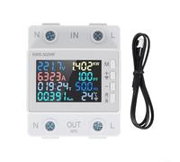 Smart Electricity Usage Monitor LCD Display Voltmeter AC170V-270V with Remote App Control for Household Wiring KWS-302WF(KWS-302WF)