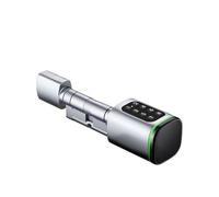 Smart Electronic Door Lock Cylinder Core Fingerprint Keys Pincode Card Unlock Supports for Hotel(Silver)