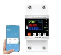 Smart Energy Meter Circuit Breaker 63A/80A with Leakage Protection, Two Relay Output for Tuya for Smart Life App, Remote Monitoring Voltage Current for Home Wiring(WIFI 63A)
