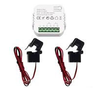 Smart Energy Monitor Meter, Bidirectional 2 Way WiFi Electricity Monitor with Current Sensor Clamps Remote Control for Tuya for Smart App (2CT)