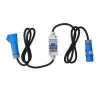 Smart Energy Monitor, Portable Electricity Usage Meter with 3-Pin Plug & Socket, 16A 220V AC 5A 60A IP44 Waterproof for Caravans, Motorhomes & Home Appliances