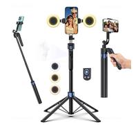Smart Face Tracking Tripod Selfie Stick with LED Light, 360° Rotating 70" Phone Camera Stand with Bluetooth Remote, Perfect for Video Recording, Live Broadcast, and Social Media Content