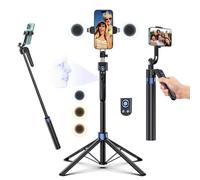 Smart Face Tracking Tripod Selfie Stick with LED Light, 360° Rotating 70" Phone Camera Stand with Bluetooth Remote, Perfect for Video Recording, Live Broadcast, and Social Media Content