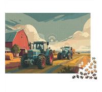 Smart Farming Tractors Jigsaw Puzzles Puzzles for Adults Kids. 1000 Piece Whimsical Challenge Toy Educational Game Home Decoration for Adults& Kids Age 14 Years Up 70x50cm/1000pcs