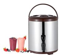 Smart Fast Boil Electric Kettle,Catering Urn,6L/8L/10L/12L Er Warmer Coffee Urn Stainless Steel Hot Water Dispenser With Cover And Spigot,For Hot Wate (Brown 8L)