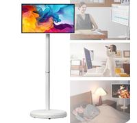 Smart FHD Portable Android TV on Wheels with Built-in Battery, Swivel Rotation, and Remote Control for Home Entertainment
