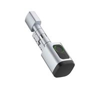 Smart Fingerprint Digital Cylinder Lock - Adjustable TT Lock with Bluetooth, APP, Password, RFID Card, and Key Unlocking Options(TT-Silver-60-90-G2)