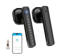 Smart Fingerprint Door Lock, 4-in-1 Smart Door Knob, Bluetooth Smart Lock, Biometric Identification Door Handle with Fingerprint/App/Password/Card/Key, Black