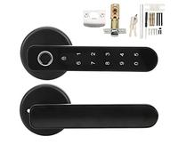 Smart Fingerprint Door Lock Biometric 3in1 with Password Keypad Emergency Key for Home Security Keyless Entry Door Handle for Home Office Front Door Zinc Alloy