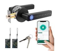 Smart Fingerprint Door Lock,Keyless Entry Keypad Door Lock with Handle,Automatic Smart Door Handle with APP Control/Fingerprint/IC Cards/Password/Backup Keys, Electronic Digital Locks Suit