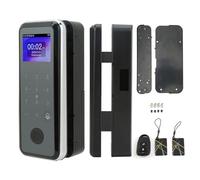 Smart Fingerprint Lock 2.4in Color Screen, Keyless Entry, Password, Remote Control for Glass Doors - Multiple Unlocking Methods, Alarm Protection, Easy Installation