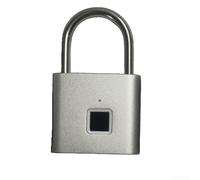 Smart Fingerprint Padlock Rechargeable Keyless Lock Ip54 Waterproof Zinc Alloy Security For Luggage Gym Cabinet With Type-c Charging Port And 3000 Unlocks For Battery Life Silver Color(20 Silver)