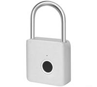 Smart Fingerprint Padlock Waterproof Ip54 Zinc Alloy Keyless Electronic Lock With Type C Charging For Outdoor Door Gate Shed Gym Locker Storage Cabinet Silver Color(Silver)