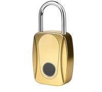 Smart Fingerprint Padlock With Type-c Charging For Luggage And Gym Lockers Waterproof Rustproof Electronic Security Lock With Stainless Steel Shackle Black Color(B)