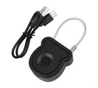 Smart Fingerprint Padlock with Type-C Charging for Office Cabinets, Doors, Backpacks and Travel Bags, ABS Steel Wire Design, Stores 20 Prints, White Colour(Black)