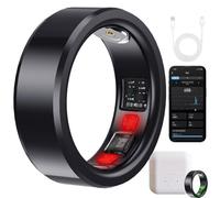 Smart Fitness Ring with App, Heart Rate & Sleep Tracker, Multi-Sport Modes, Waterproof, Body Temperature Monitor for Health & Activity Tracking