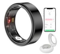 Smart Fitness Tracker Ring with Sleep Monitoring, Step Counter, Photo Control, 10-Day Battery, 5ATM Waterproof, Compatible with iOS Android Phones