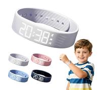 Smart Fitness Tracker, Vibration Alarm Clock Wristband with Pedometer and Step Counter, Silent Wake Up Sleep Monitor and Stopwatch, Sport Bracelet for Men Women Kids Students and Seniors (White)