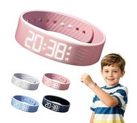 Smart Fitness Tracker, Vibration Alarm Clock Wristband with Pedometer and Step Counter, Silent Wake Up Sleep Monitor and Stopwatch, Sport Bracelet for Men Women Kids Students and Seniors (Pink)
