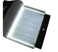 Smart Flat Book Light, Reading Book Lamp, Rechargeable LED Clear Full Page Reading Light with 3 Colors & Timer, Dimmable Clear Flat Reading Light, Student Reading Book Light for Readers (Black)