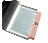 Smart Flat Book Light, Reading Book Lamp, Rechargeable LED Clear Full Page Reading Light with 3 Colors & Timer, Dimmable Clear Flat Reading Light, Student Reading Book Light for Readers (Pink)