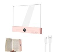 Smart Flat Book Light - Rechargeable LED Clear Book Page Light, Dimmable Book Light with 3 Colors & Timer, Portable Reading Light for Bed, Student Book Lamp, Gifts for Readers, 18.5 X 15.5 cm, Pink
