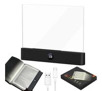 Smart Flat Book Light, Rechargeable LED Eye Protection Clear Full Page Light, LED Reading Book Night Light with 3 Colors & Timer, Reading Lights for Books in Bed, Page Lights for Bed & Car(Black)