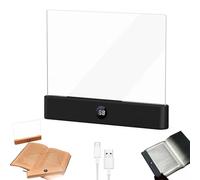 Smart Flat Book Light, Rechargeable LED Eye Protection Clear Full Page Light, LED Reading Book Night Lights with 3 Colors & Timer,BookLights for Reading at Night,Page Lights for Bed & Car
