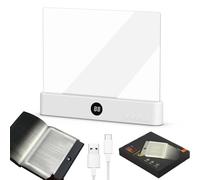 Smart Flat Book Light, Rechargeable LED Eye Protection Clear Full Page Light, LED Reading Book Night Light with 3 Colors & Timer, Reading Lights for Books in Bed, Page Lights for Bed & Car (White)