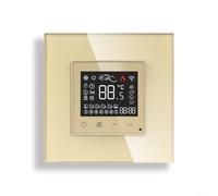 Smart Floor Heating Thermostat WiFi Smart Thermostat Programmable Touch Screen Floor Heating Controller Compatible Electric Underfloor Heating 16A 110-240V AC Temperature Control(Gold)