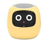 Smart Flower Pot With Interactive Virtual Pet Display, Automatic Watering System For Indoor Plants, Space Saving Plastic For Office Desk, White(yellow)
