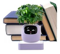 Smart Flowerpot - Robot Plant Companion, Digital Growth Monitor, Electronic with Face Display, Smart Planter for Apartment Balconies, Tech Accessories, Interactive Nursery for Mother's Day