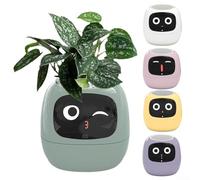 Smart Flowerpots, Smart Gardening Flowerpots with Interactive Display and Autonomous Watering System for Interior Decoration(green)