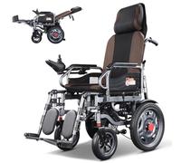 Smart-Fold Electric Wheelchair with 360° Control, 150kg (330lb) Load Capacity - for Enhanced Mobility Independence(Brown)