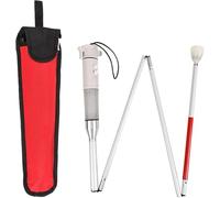 Smart Folding Cane - Telescopic Aluminum Alloy Cane For The Visually Impaired - Features Voice Alarm & Light, Red Reflective Film (white, B - 54in/137cm) White B(137cm/54in)