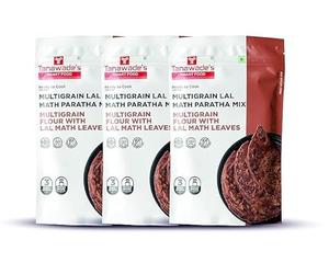 Smart Food Instant Lal Math Paratha Mix - Pack of 3 • Ready-to-Cook Nutty Green Gram Flatbread • No Preservatives • Vegan-Friendly • 5-7 min Prep