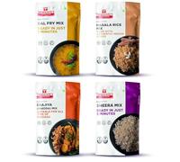 Smart Food Lunch/Dinner Combo,(Buy 3 Get 1 Free) Instant Dal Fry, Masala Rice, Bhajiya, Sheera Mix, Ready to Cook, Home Food & Flavours, Pack of 4 (one of Each) each