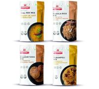 Smart Food Lunch/Dinner Combo,(Buy 3 Get 1 Free) Instant Dal Fry, Masala Rice, Malvani Vada, Puran Poli Mix, Ready to Cook, Home Food & Flavours, Pack of 4 (one of Each)