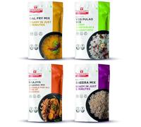 Smart Food Lunch/Dinner Combo,(Buy 3 Get 1 Free) Instant Dal Fry, Veg Pulao, Bhajiya, Sheera Mix, Ready to Cook, Home Food & Flavours, Pack of 4 (one of Each)