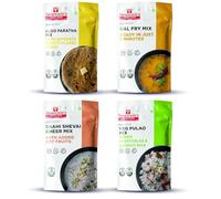 Smart Food Special Meal Combo-01,(Buy 3 Get 1 Free) Instant Aloo Paratha, Dal Fry, Shahi Shevai kheer, Veg Pulao Mix, Ready to Cook, Home Food & Flavours, Pack of 4 (one of Each)