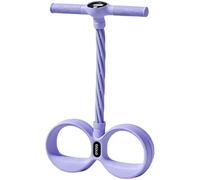 Smart Foot Exerciser Resistance Band, Purple 6 Tube Rechargeable Puller with Digital Counter, Timer, Calorie Tracker, Silicone Handle, 23.6 x 11.4 x 1.2 in