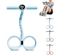 Smart Foot Pedal Puller - 6 Tube Pedal Puller Resistance Band with Digital Counter & Handle, Fitness Resistance Bands for Full-Body Stretching & Yoga, Home Workout Training (Blue)